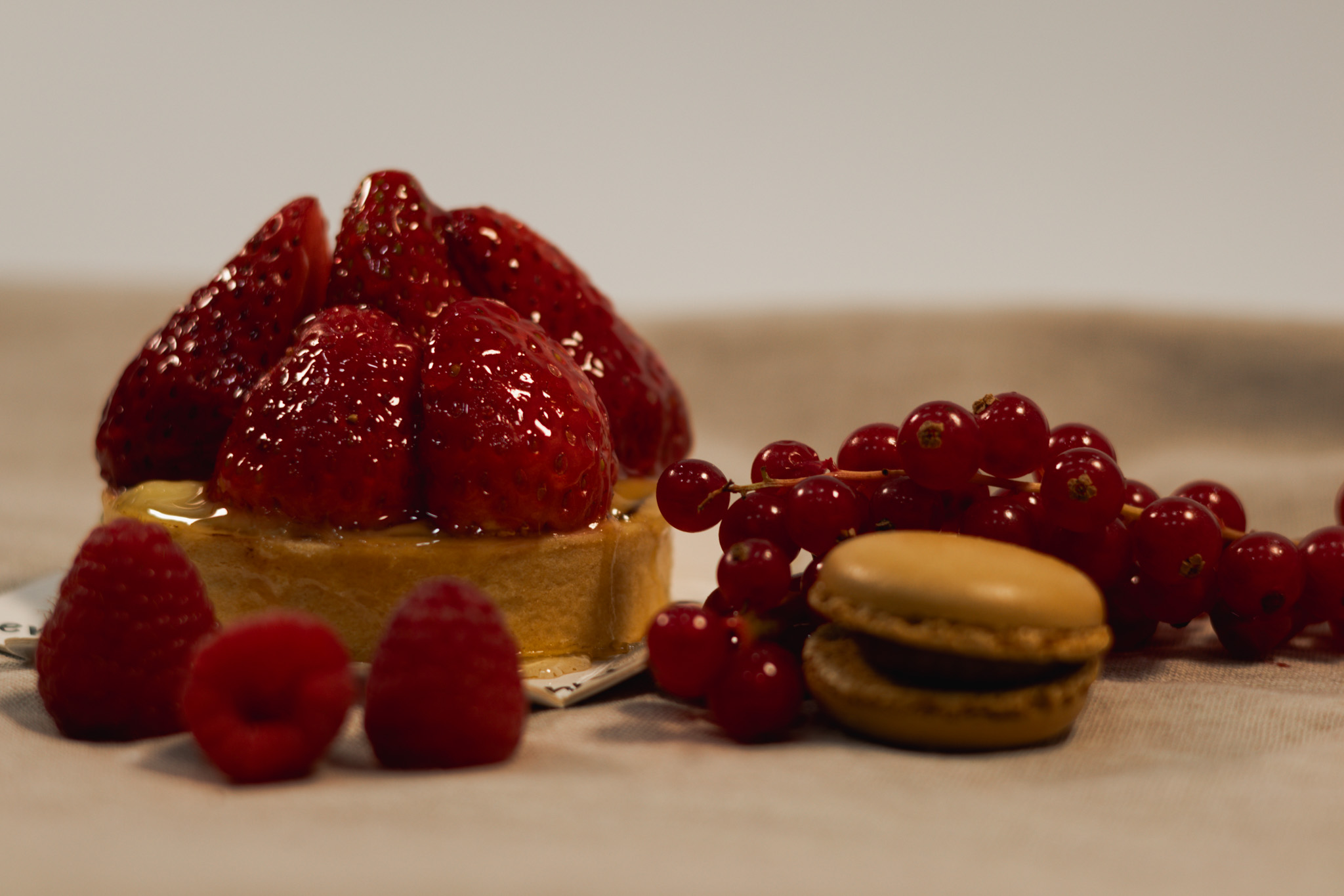 Tartaleta de crema y fresas